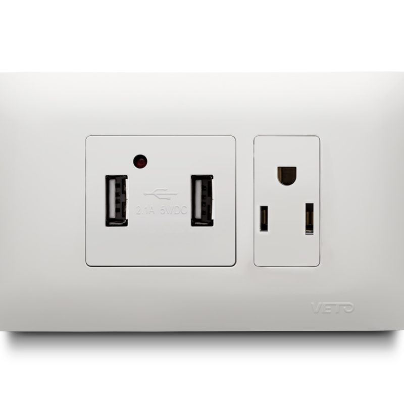 Toma P/T + USB