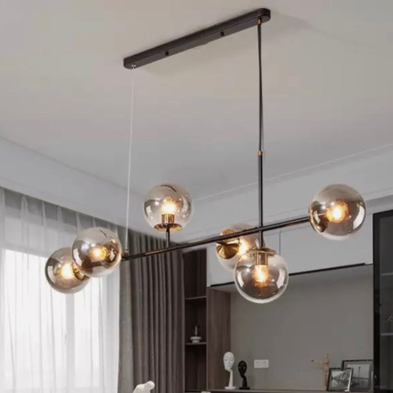 Lampara Led Colgante 6 Luces Guaya Humo