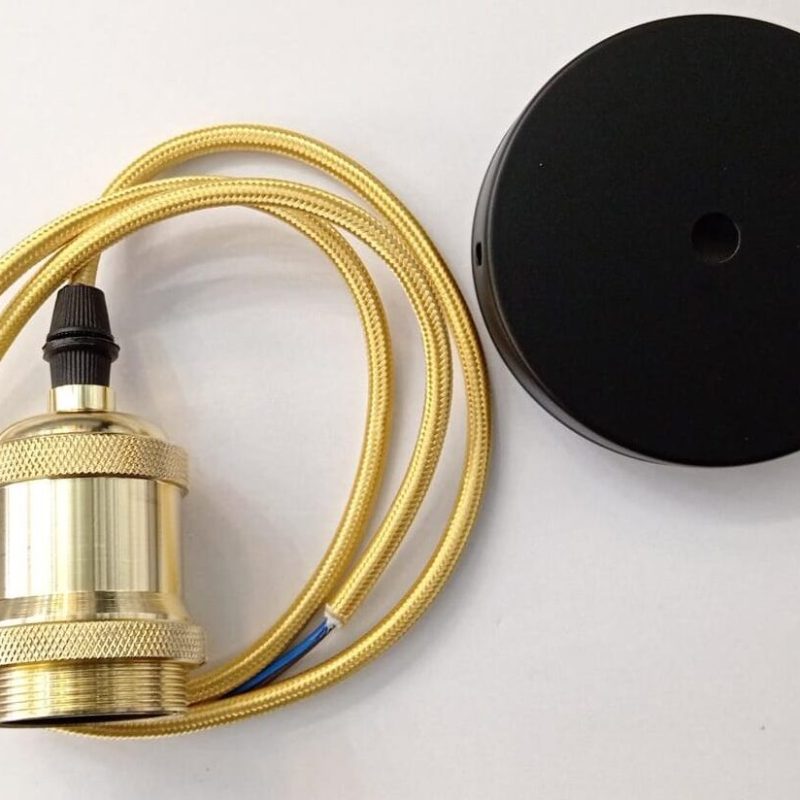 Portalampara Colgante Importado Dorado LED